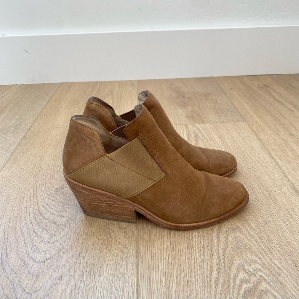 Eileen Fisher Tan Suede Ankle Bootie